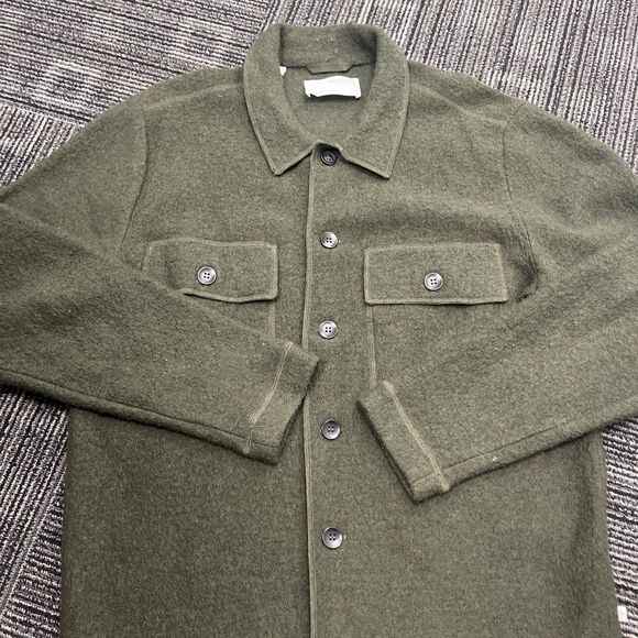 SELECTED HOMME Men's Maglieria Cardigan Button Front Green Wool Blend Sweater XL - Picture 3 of 11